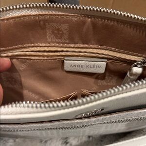 Anne Klein Metallic Silver Clutch